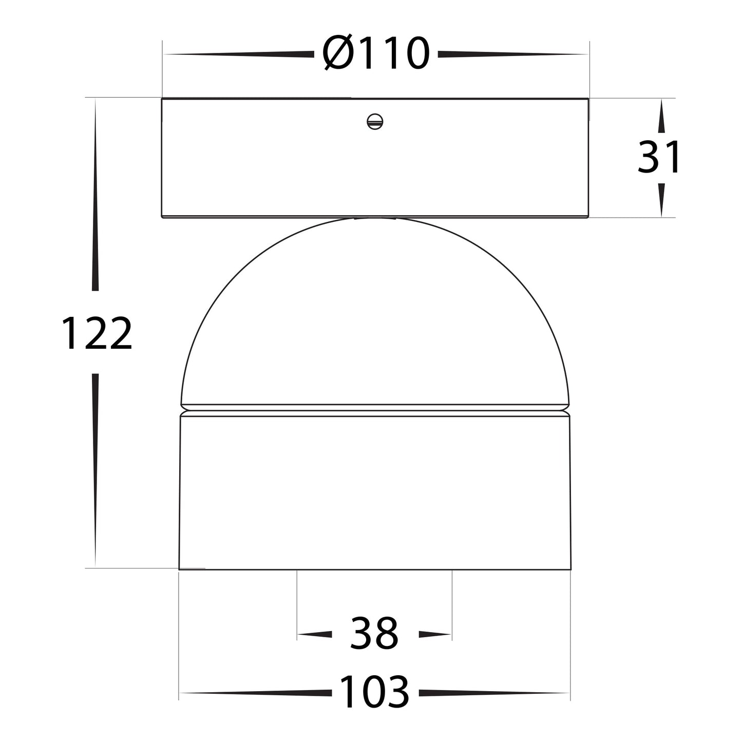 HCP-1020934 - Ondo 6w or 9w Tri Colour Dimmable Black Surface Mounted Spot Light