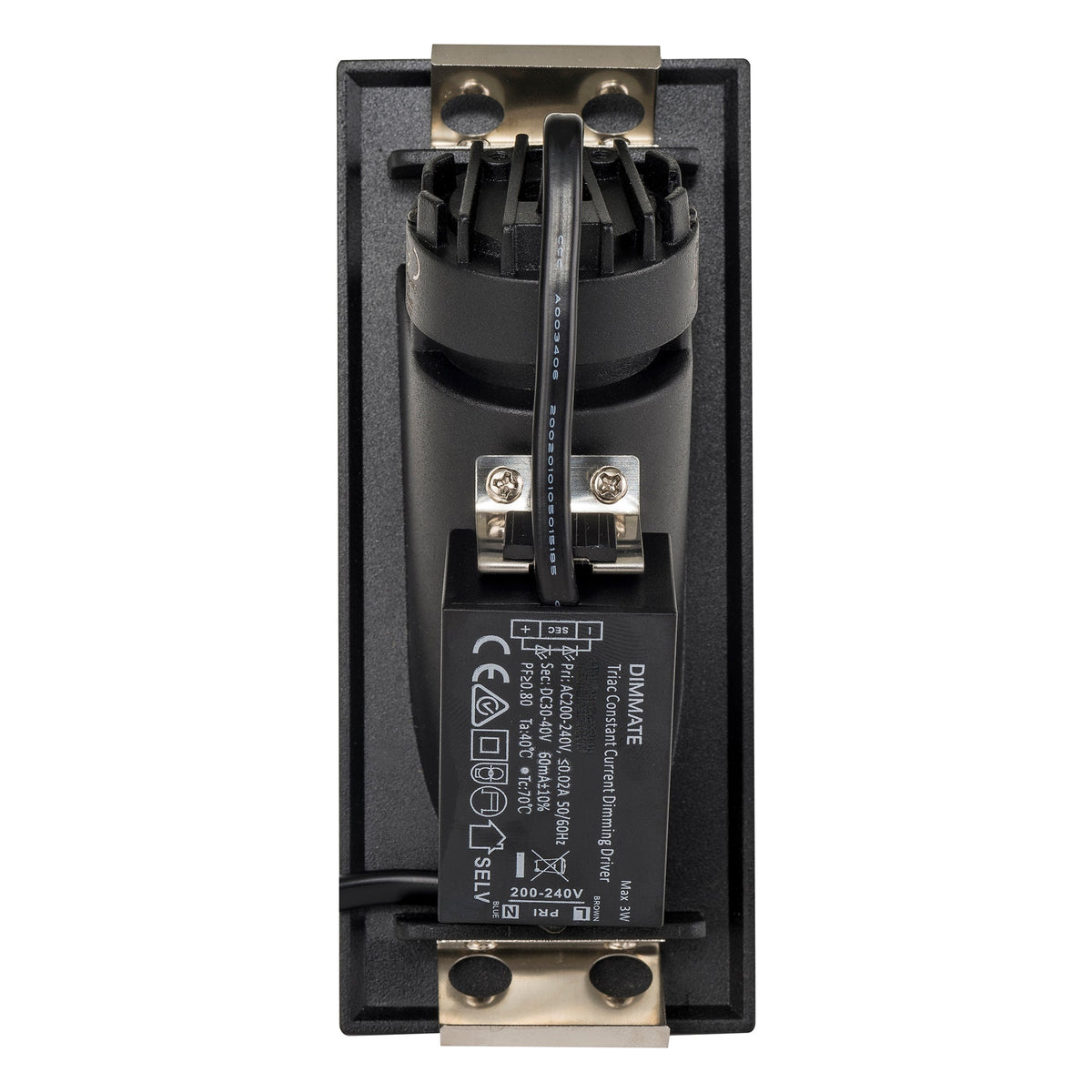 HCP-2220302 - Black Rectangle Recessed 3w LED Triac Dimmable Step Light
