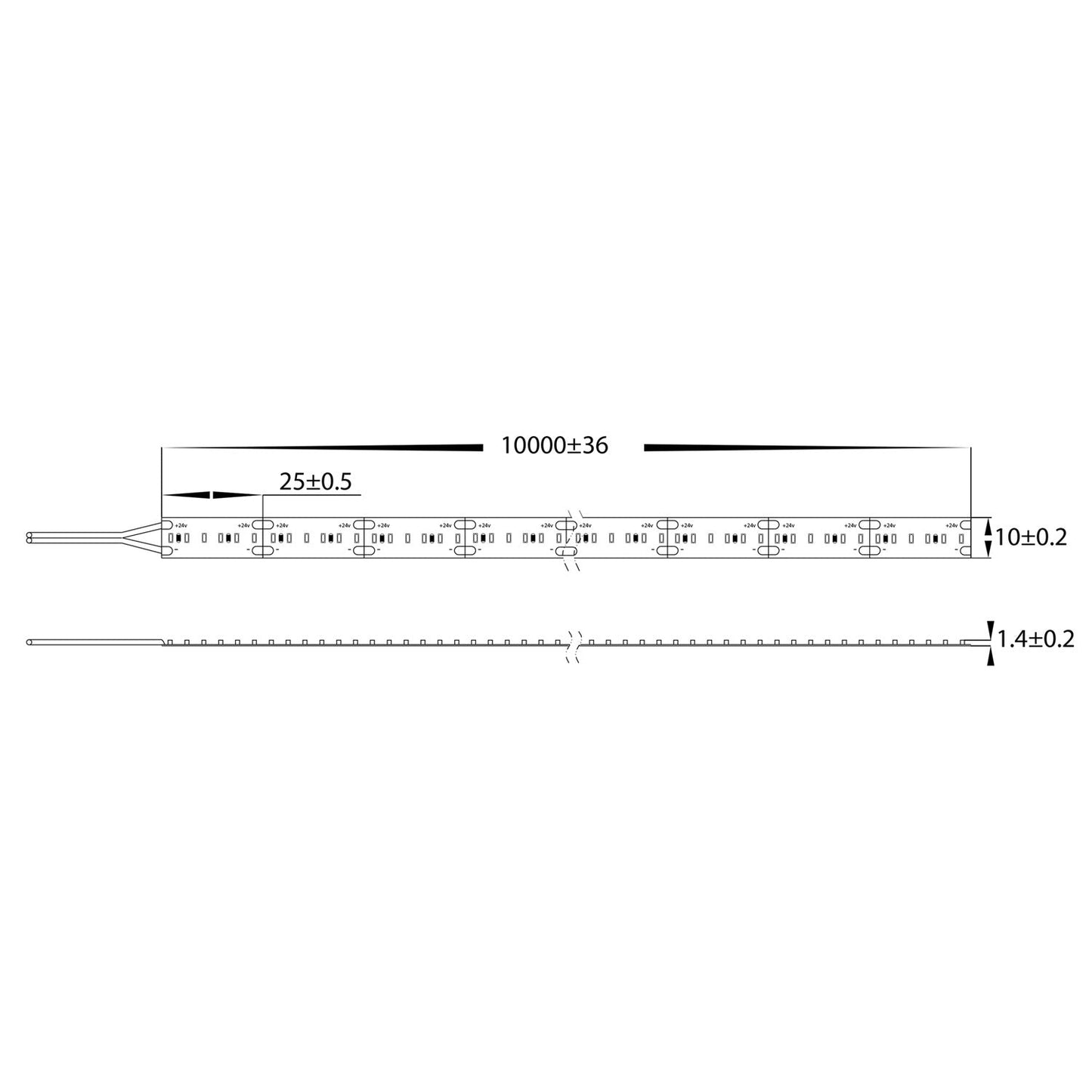 HCP-3325194-30M - 19.2w 24v DC 240LED 4000k IP20 LED Strip - 30m Roll