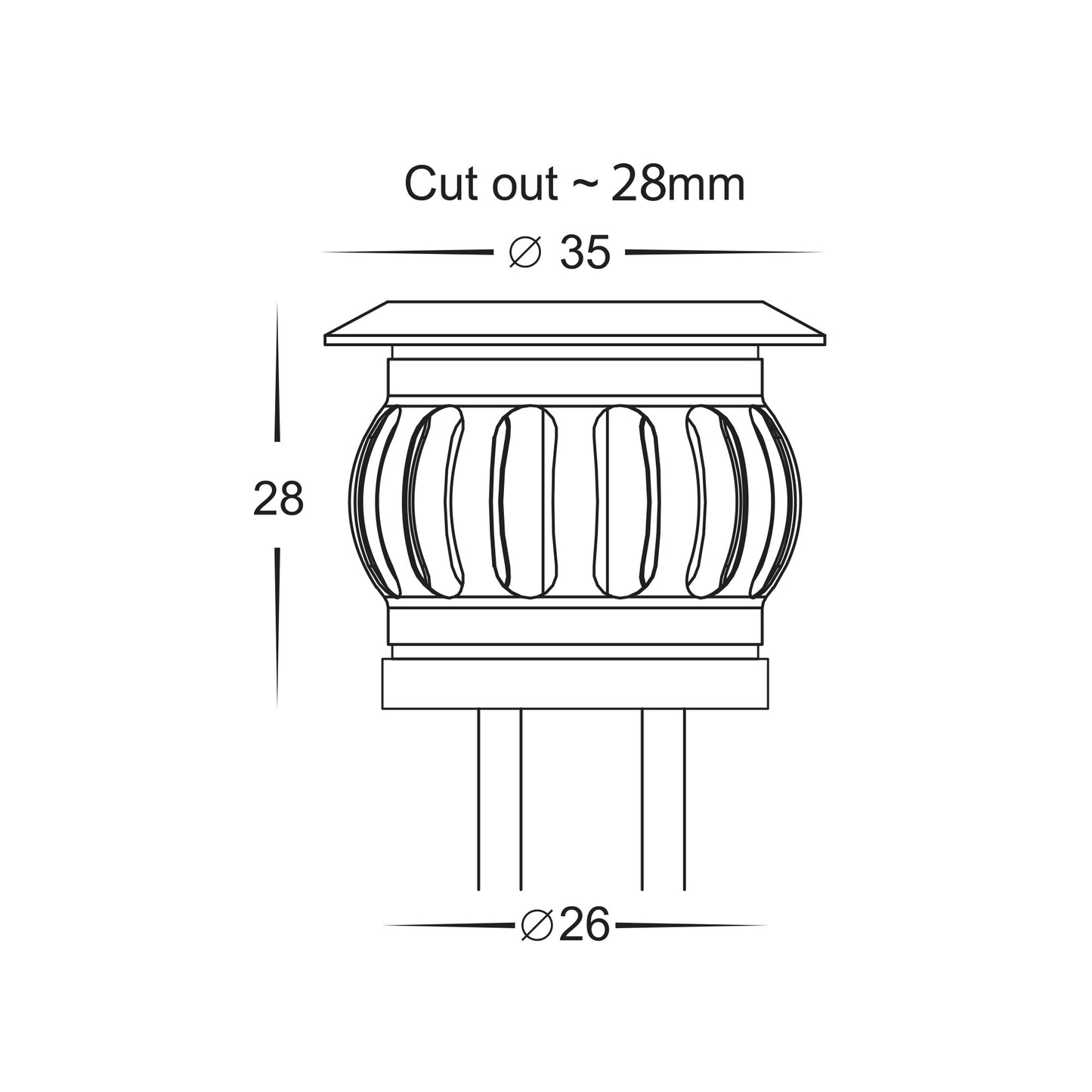 HV2826 - Flame 316 Stainless Steel 6 X 0.5w Deck Light Kits