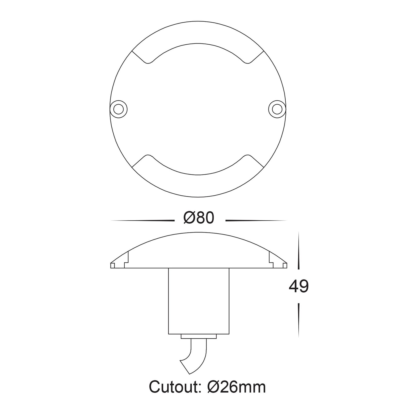 HV2872-SLV - Dome Silver Aluminium LED Two Way Deck Lights