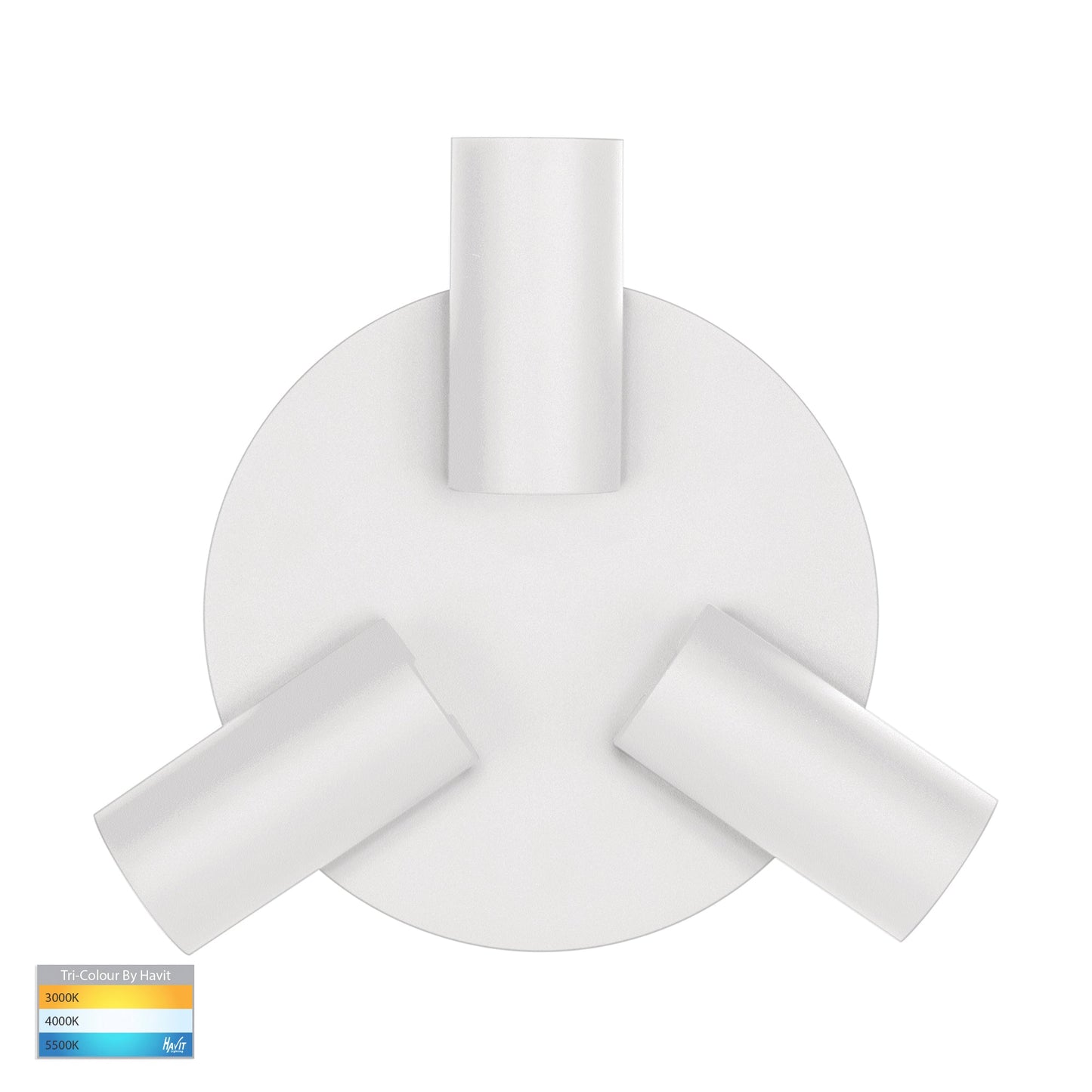 HV4002T-3-WHT-RND - Revo White 3 Light TRI Colour Round Plate