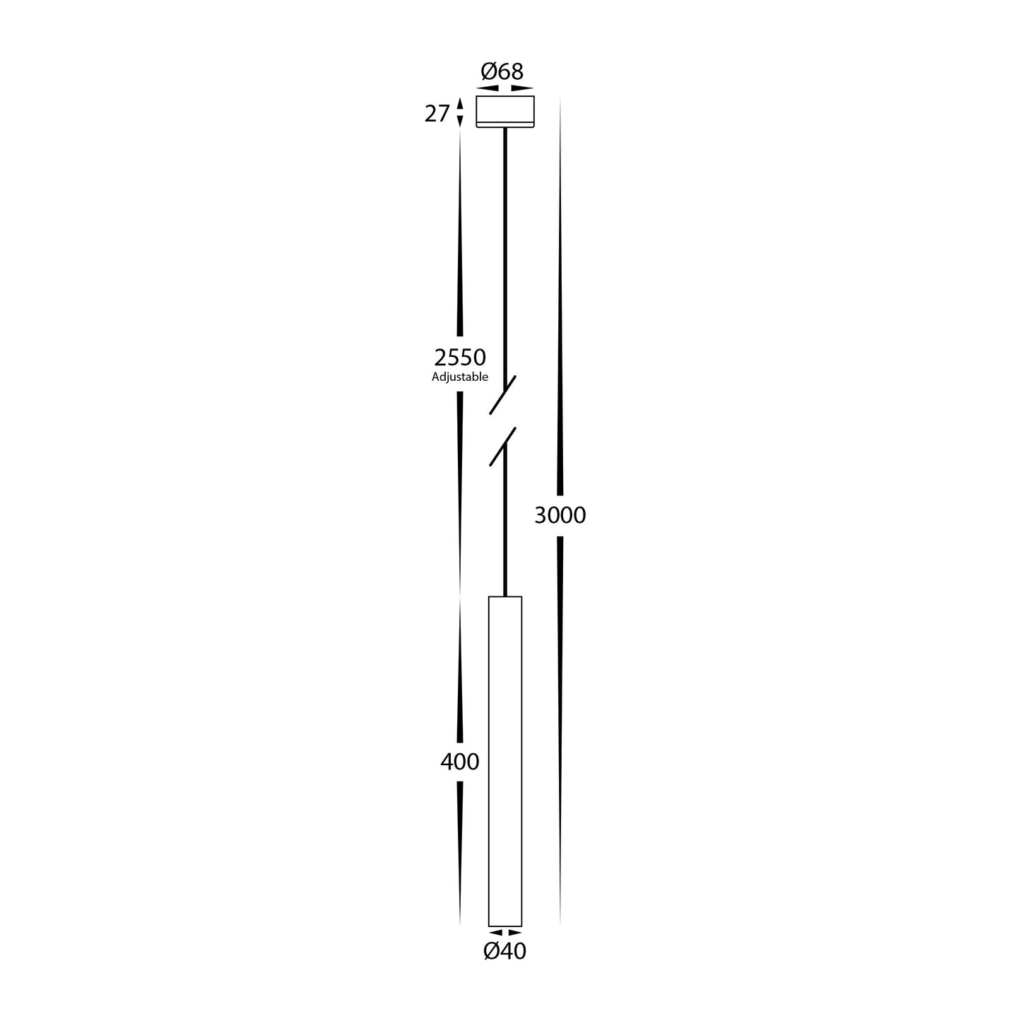 HV5898T-WHT-ND - Henger White 6w Cylinder LED Pendant