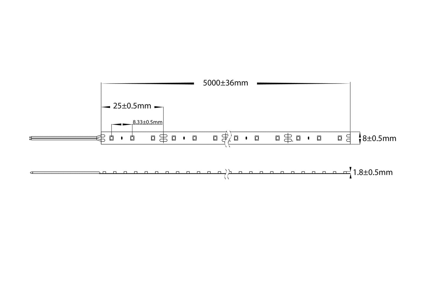 HV9723-IP20-120-4K - 9.6w IP20 LED Strip 4000k - 30m Roll