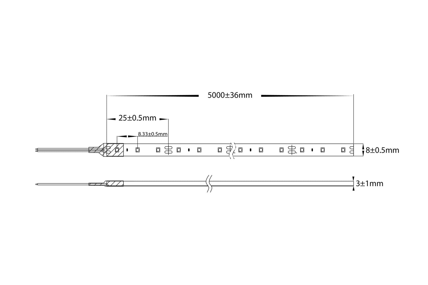 HV9723-IP54-120-4K - 9.6w 12v DC IP54 LED Strip 4000k - 10m Roll