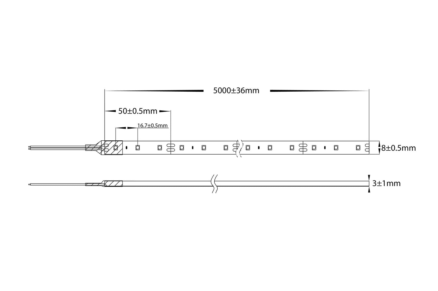 HV9723-IP54-60-4K - 4.8w 12v DC IP54 LED Strip 4000k - 10m Roll