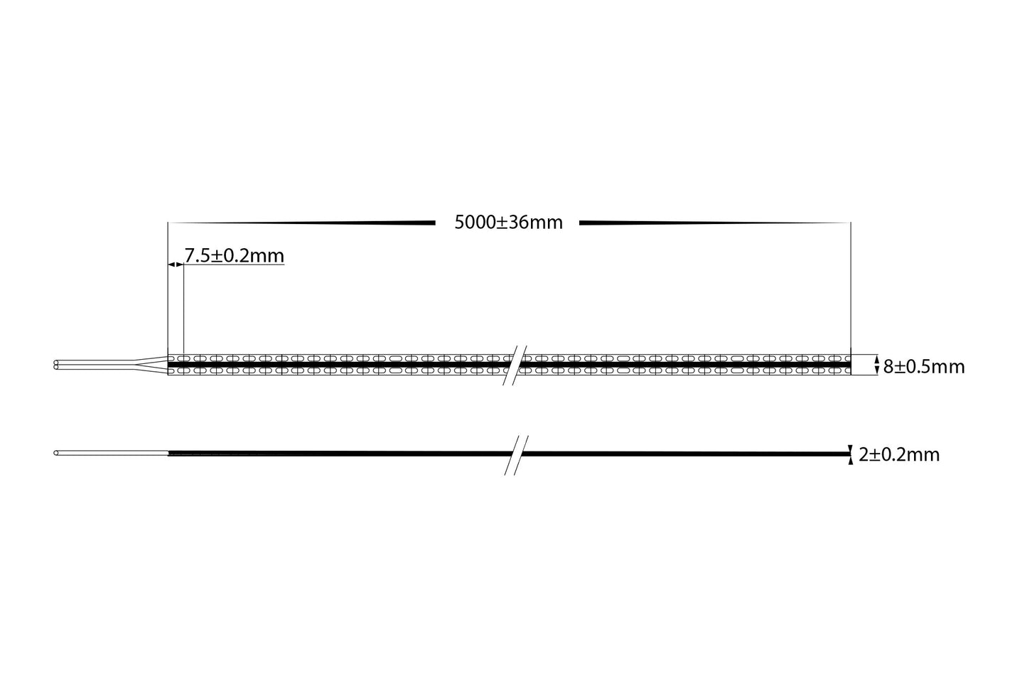 HV9761-IP20-512-5K - 10w IP20 12v DC 5500K COB Dotless LED Strip - 30M Roll