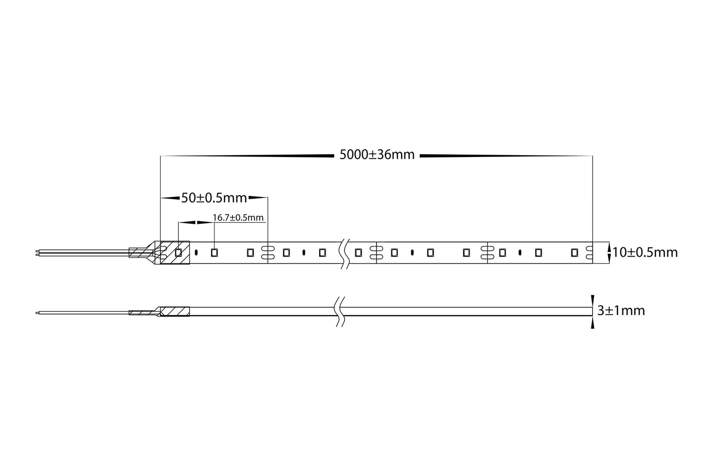 HV9783-IP54-60-5K - 14.4w IP54 LED Strip 5500k - 10m Roll