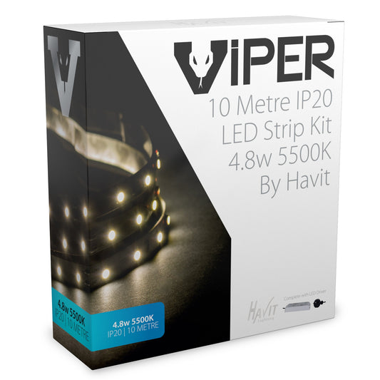 VPR9734IP20-60-10M - VIPER 4.8w 10m LED Strip kit 5500k