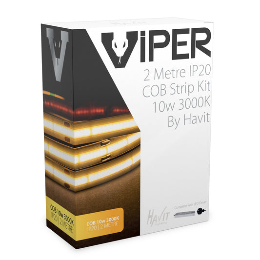 VPR9763IP20-512-2M - COB VIPER 10w 2m LED Strip kit 3000k
