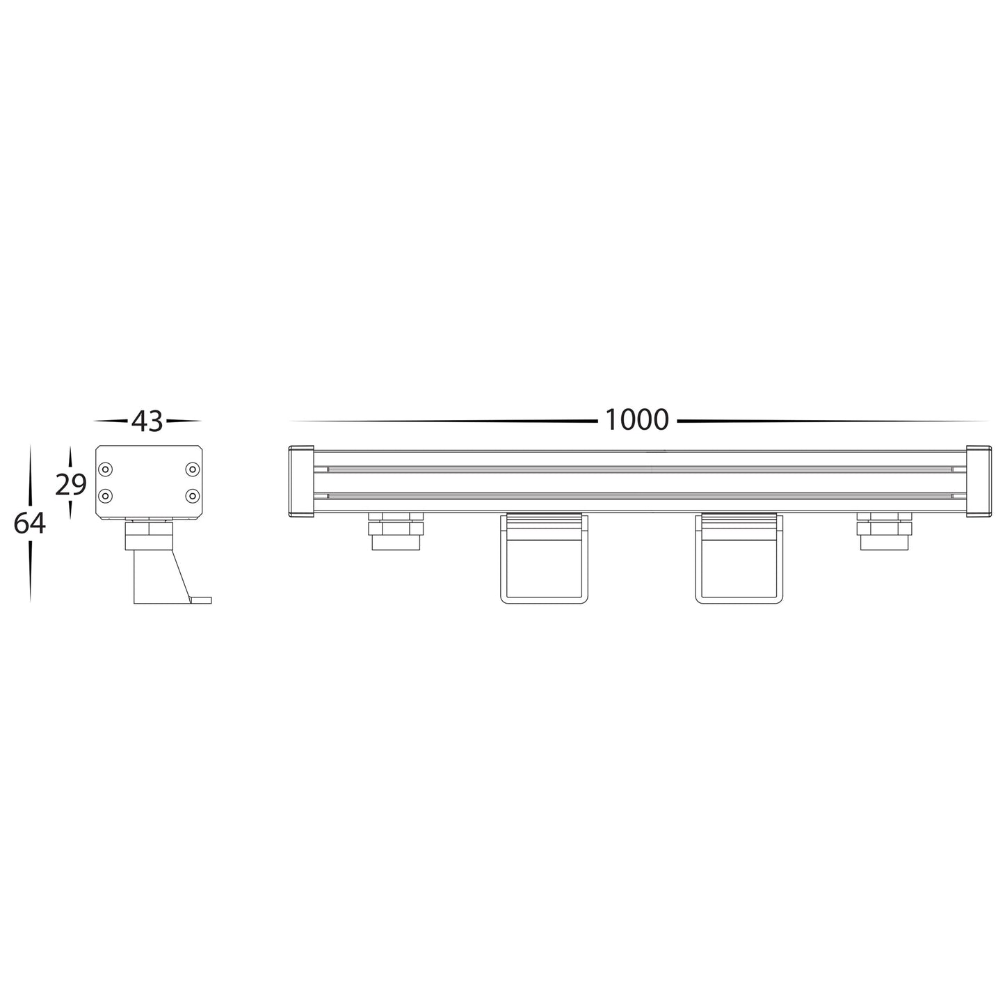 HCP-247245-60 - 24w 5500K 24V DC Anodised Aluminium Wall Washer