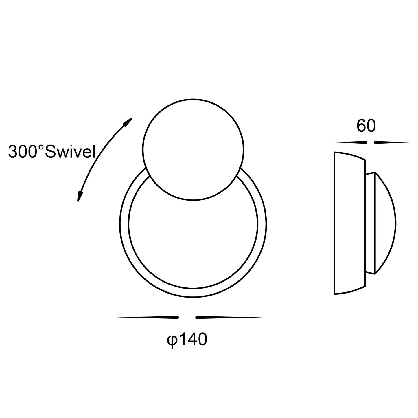 HV3666T-WHT - Pivot White Round LED Wall Light