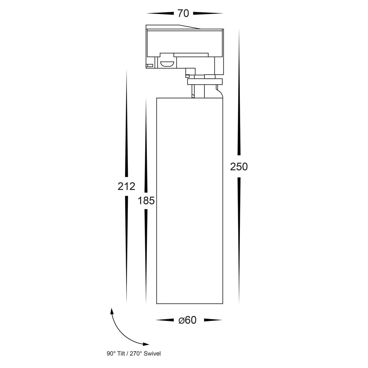 HCP-1032531 / HCP-1032541 / HCP-1032551 - White Three Circuit 25W Dimmable Track Heads