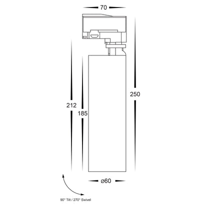 HCP-1032531 / HCP-1032541 / HCP-1032551 - White Three Circuit 25W Dimmable Track Heads