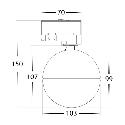 HCP-1030913 - Ondo Three Circuit 6w or 9w Tri Colour Dimmable White Track Head