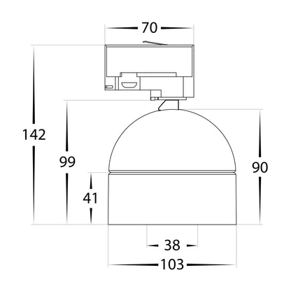 HCP-1030914 - Ondo Three Circuit 6w or 9w Tri Colour Dimmable White Track Head
