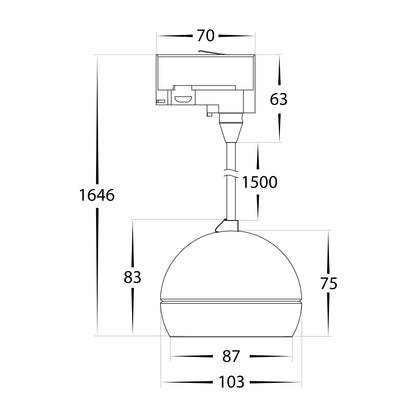 HCP-1020921 - Ondo Three Circuit 6w or 9w Tri Colour Dimmable Black Pendant Light