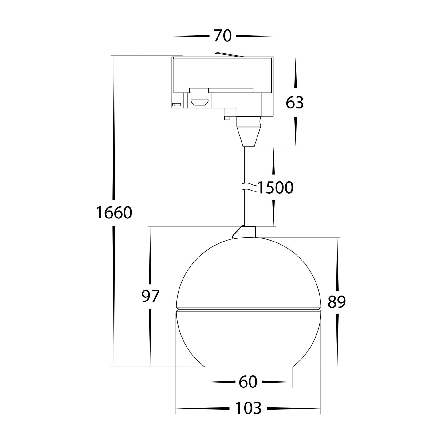 HCP-1020922 - Ondo Three Circuit 6w or 9w Tri Colour Dimmable Black Pendant Light