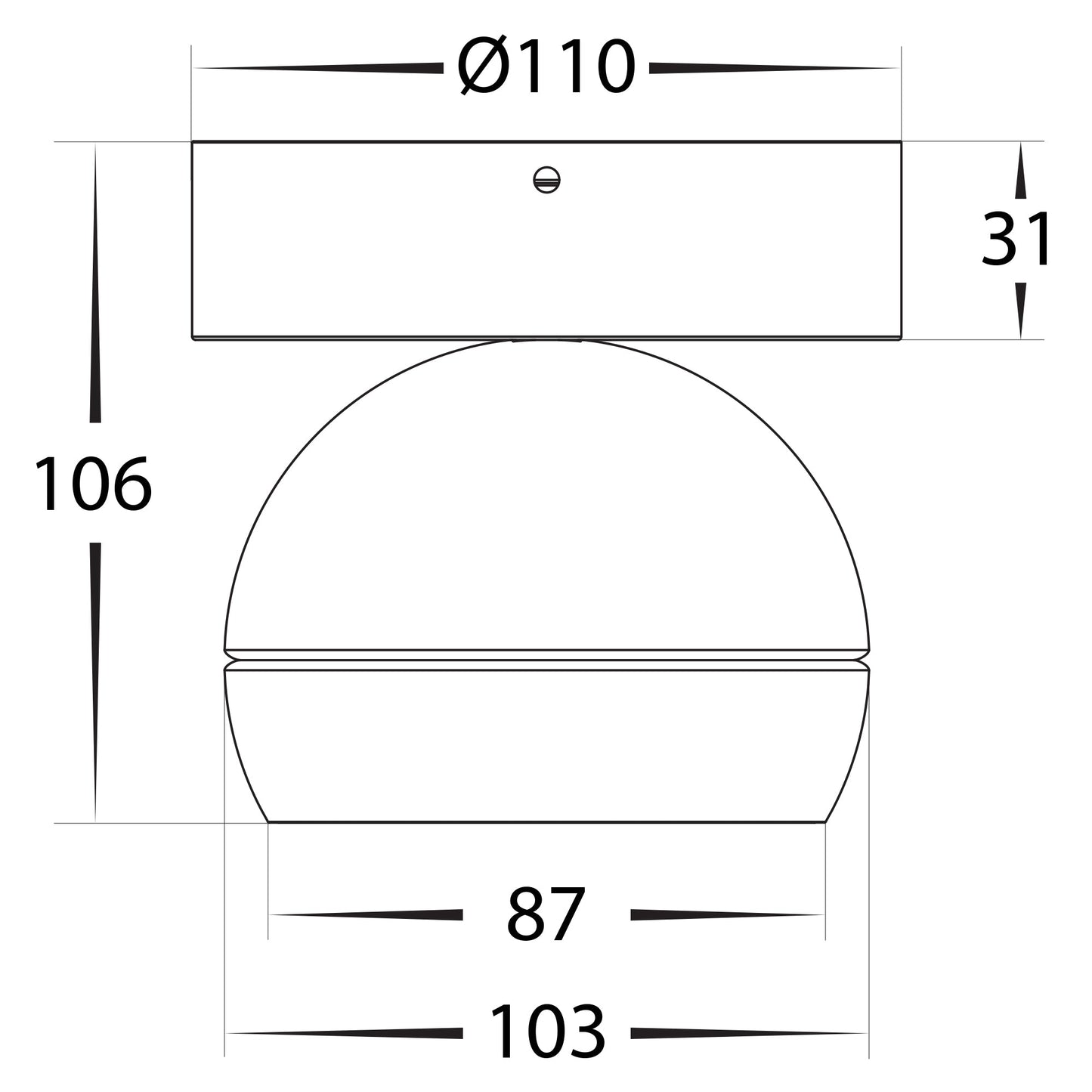 HCP-1030931 - Ondo 6w or 9w Tri Colour Dimmable White Surface Mounted Spot Light