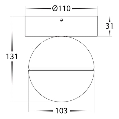 HCP-1020933 - Ondo 6w or 9w Tri Colour Dimmable Black Surface Mounted Spot Light