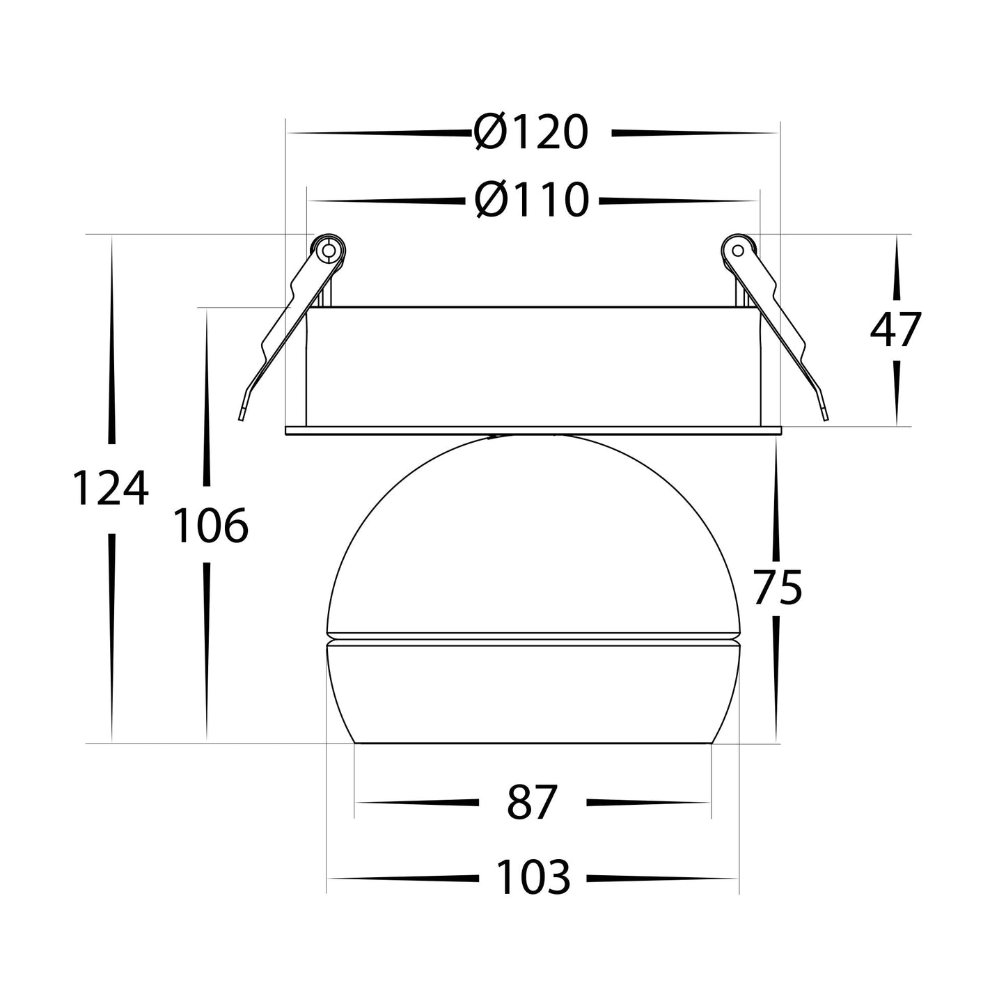 HCP-1030961 - Ondo 6w or 9w Tri Colour Dimmable WHite Recessed Spot Light