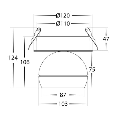HCP-1030961 - Ondo 6w or 9w Tri Colour Dimmable WHite Recessed Spot Light
