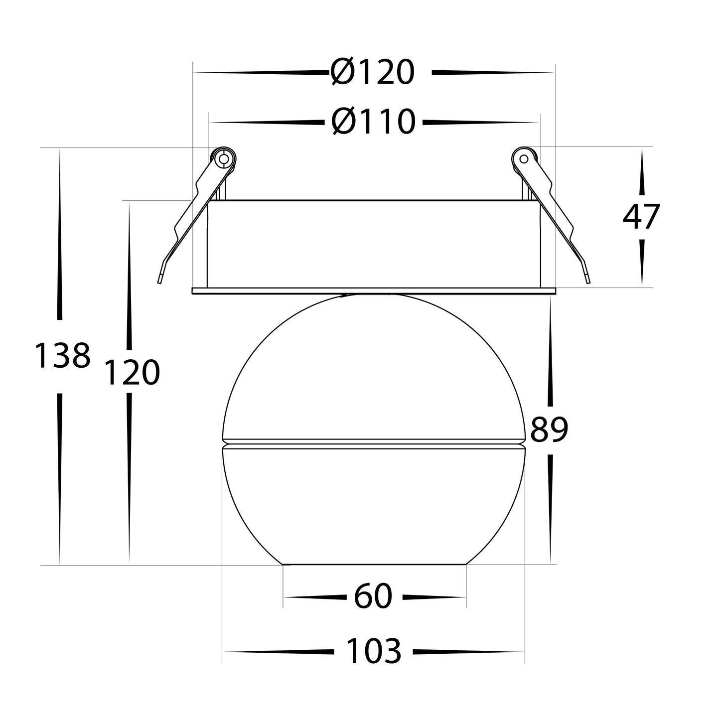 HCP-1030962 - Ondo 6w or 9w Tri Colour Dimmable White Recessed Spot Light