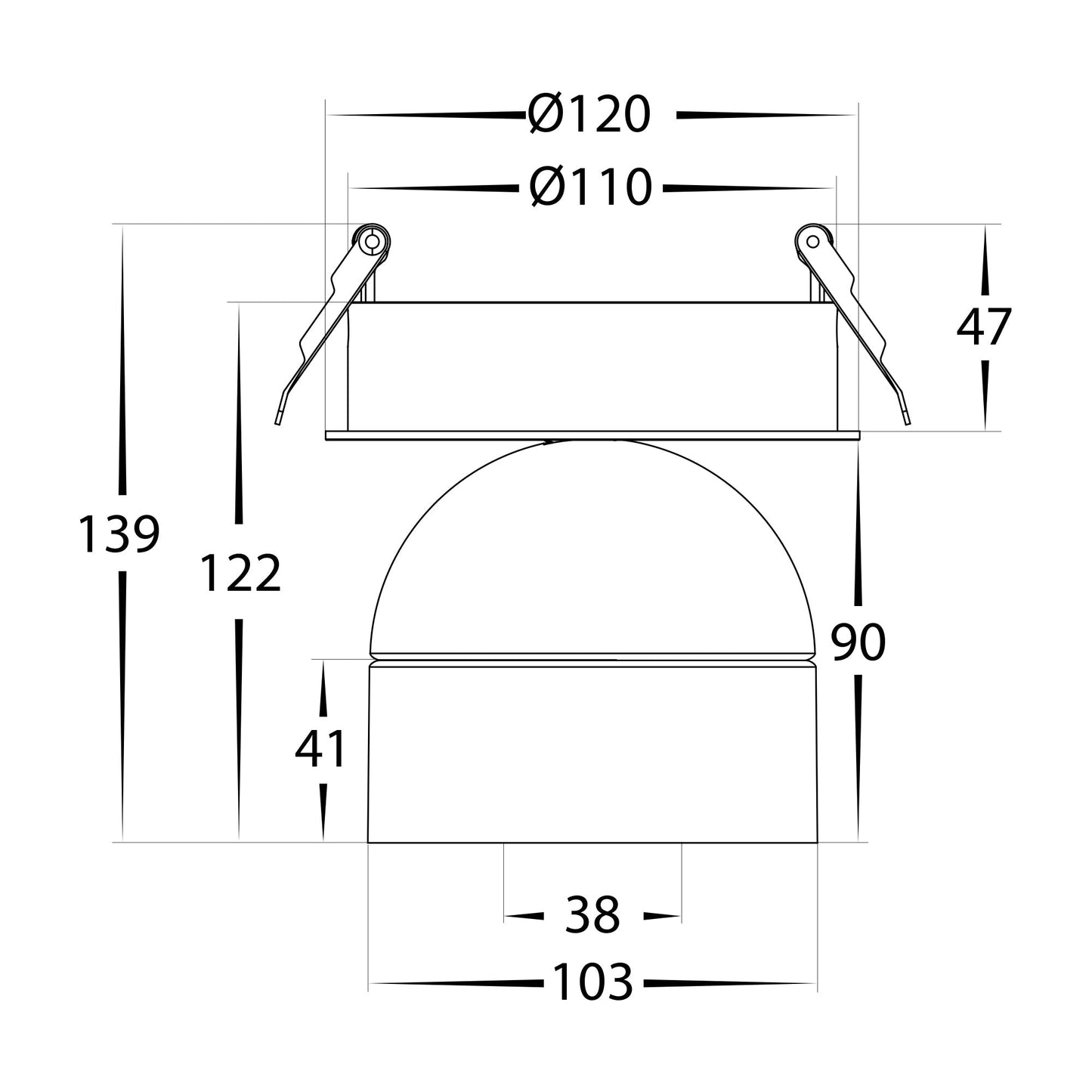 HCP-1030964 - Ondo 6w or 9w Tri Colour Dimmable White Recessed Spot Light