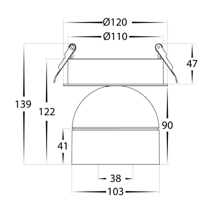 HCP-1030964 - Ondo 6w or 9w Tri Colour Dimmable White Recessed Spot Light