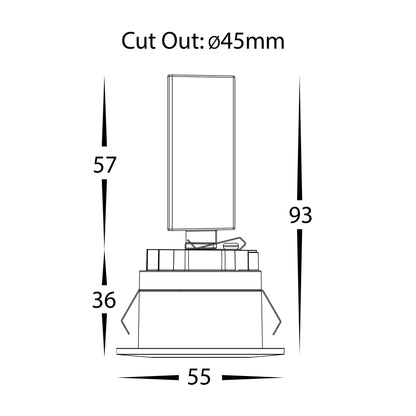 HCP-2232332 / HCP-2232342 / HCP-2232352 - White Round Recessed 3w LED Triac Dimmable Step Light