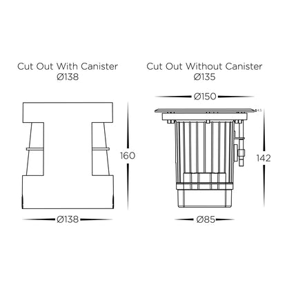 HCP-251043 / HCP-251044 / HCP-251045 - 4.5W 316 Stainless Steel Adjustable Inground Light