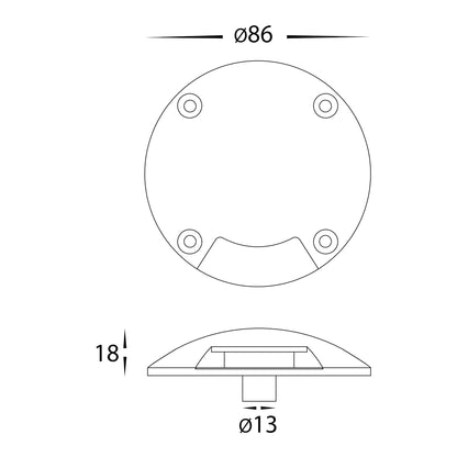 HCP-272123 / HCP-272124 / HCP-272125 - 1.5w One Way Stainless Black Directional Deck Lights