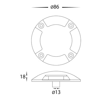 HCP-271423 / HCP-271424 / HCP-271425 - 1.5w Four Way 316 Stainless Steel Directional Deck Lights