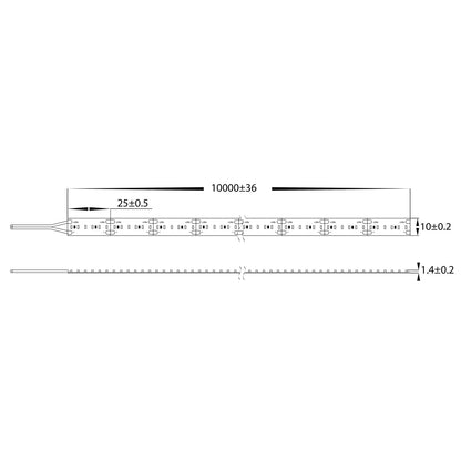 HCP-3325965-30M - 9.6W 24v DC 240LED 5000k IP20 Long Run LED Strip - 30m Roll