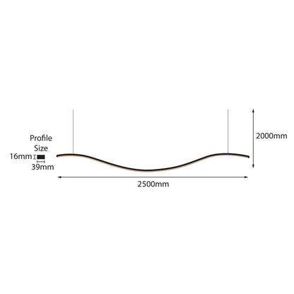 HCP-663800 - White 2500mm Wave 80w LED Pendant