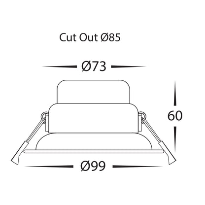 HCP-8151202 - White or Black Deep 12w Recessed LED Downlight