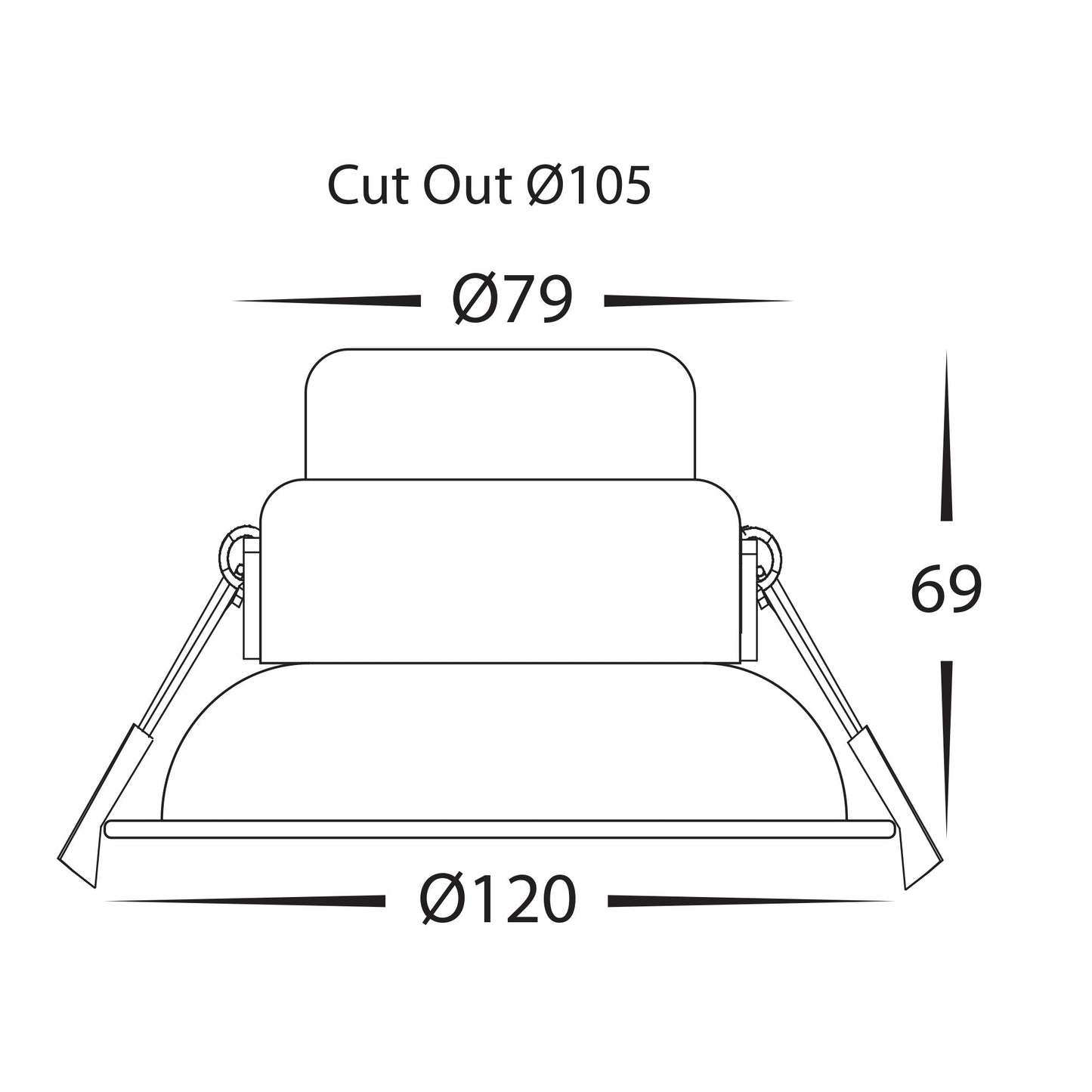 HCP-8151802 - White or Black Deep 18w Recessed LED Downlight