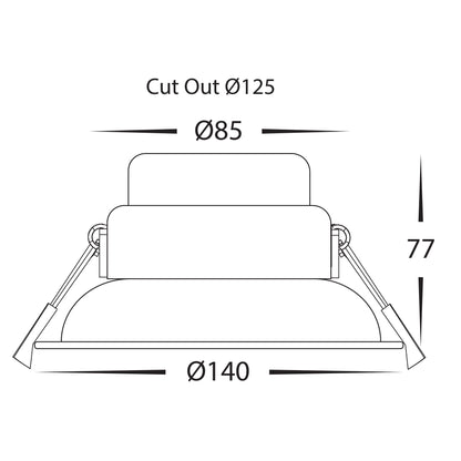 HCP-8152402 - White or Black Deep 24w Recessed LED Downlight