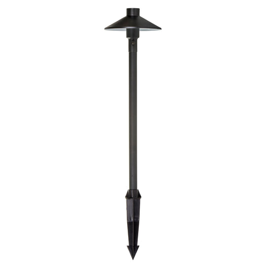 HVCL1454T - Antique Brass Bollard Light with Spike