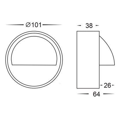 HV2906-HV2909 - Pinta 316 Stainless Steel Step Lights with Large Eyelid