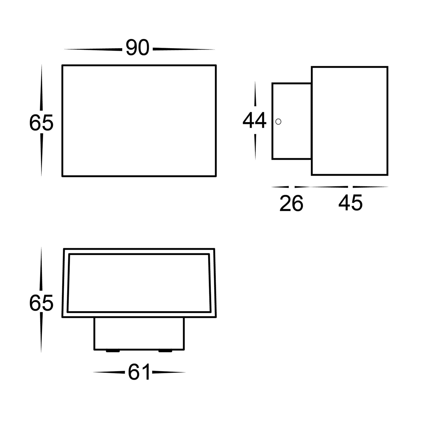 HV3638-WHT - Mini Blokk White Up & Down LED Wall Light