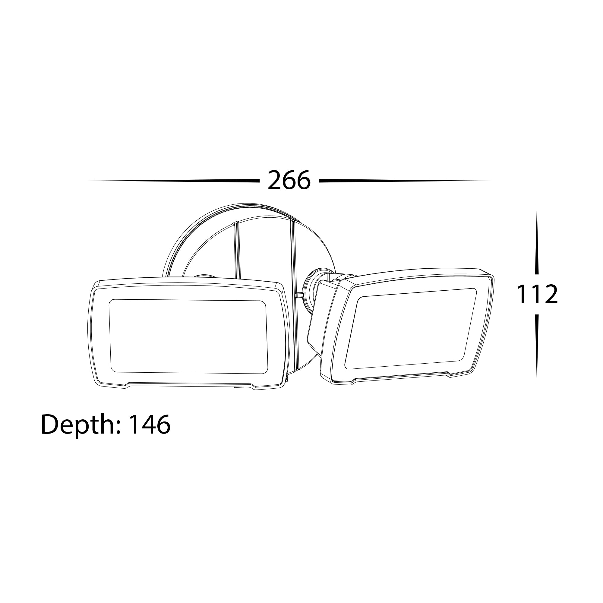 HV3724T-BLK - Black 2x 10w Double Adjustable Flood Light