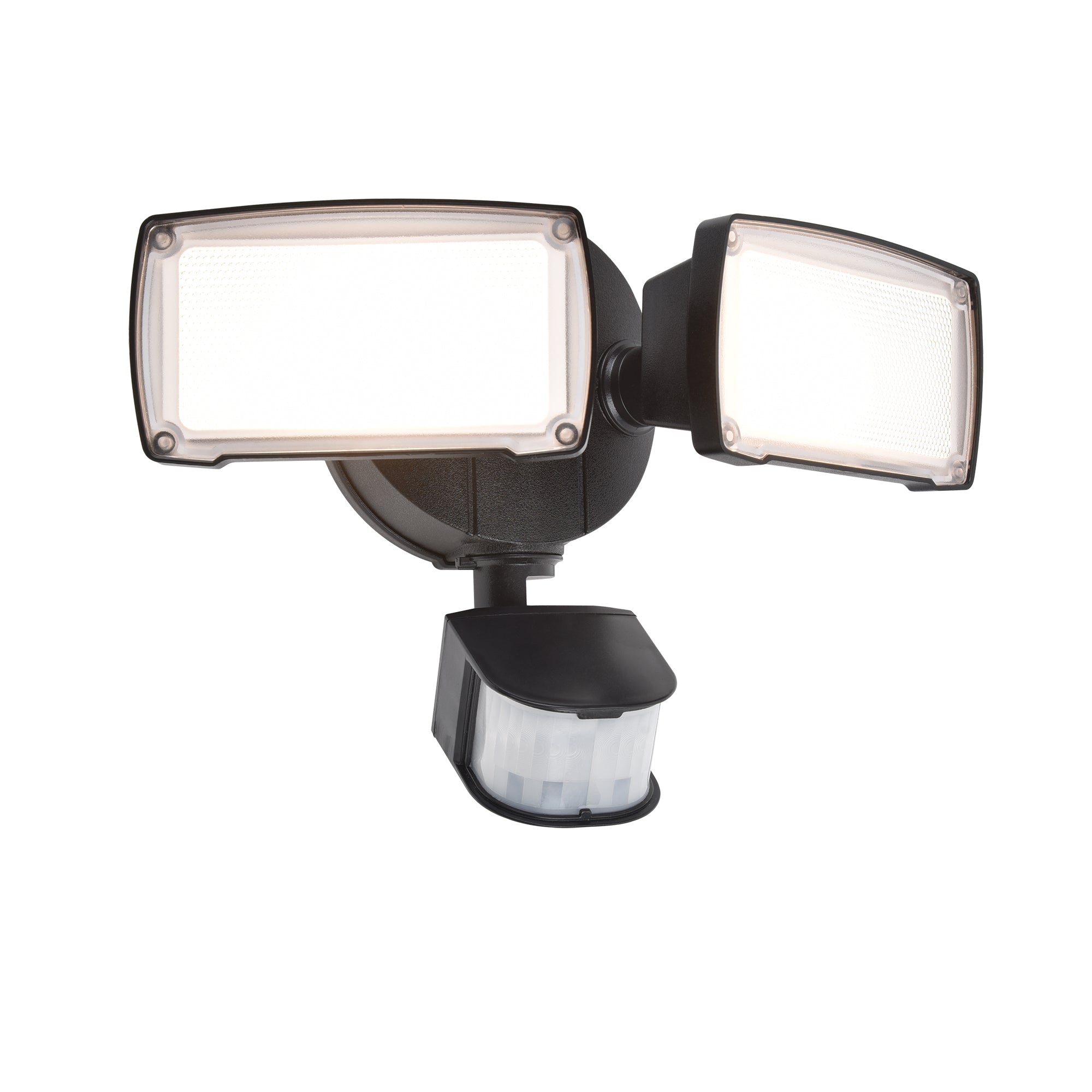 HV3725T-BLK - Black 2x 10w Double Adjustable Flood Light with Sensor