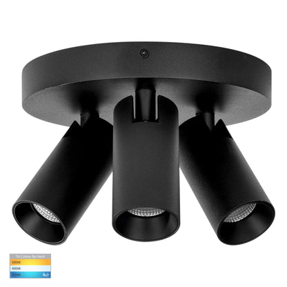 HV4002T-3-BLK-RND - Revo Black 3 Light TRI Colour Round Plate