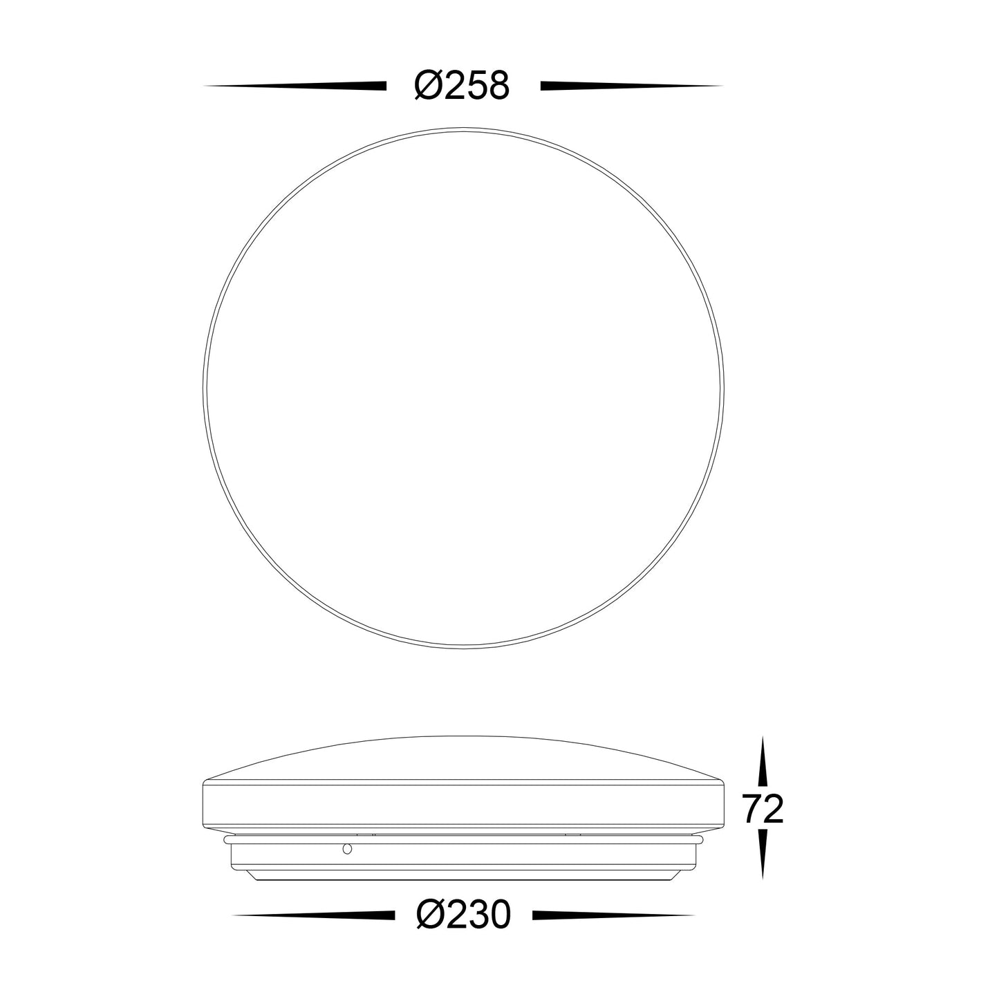 HV5884T-WHT - Ostra White 12w LED Ceiling Mounted Oyster Light