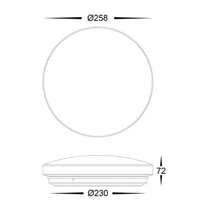 HV5884T-WHT - Ostra White 12w LED Ceiling Mounted Oyster Light