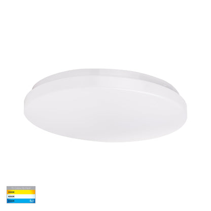 HV5885T-WHT - Ostra White 18w LED Ceiling Mounted Oyster Light