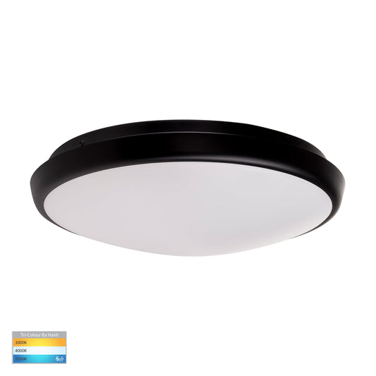 HV5888T-BLK - Ostron Black 18w LED Ceiling Mounted Oyster Light