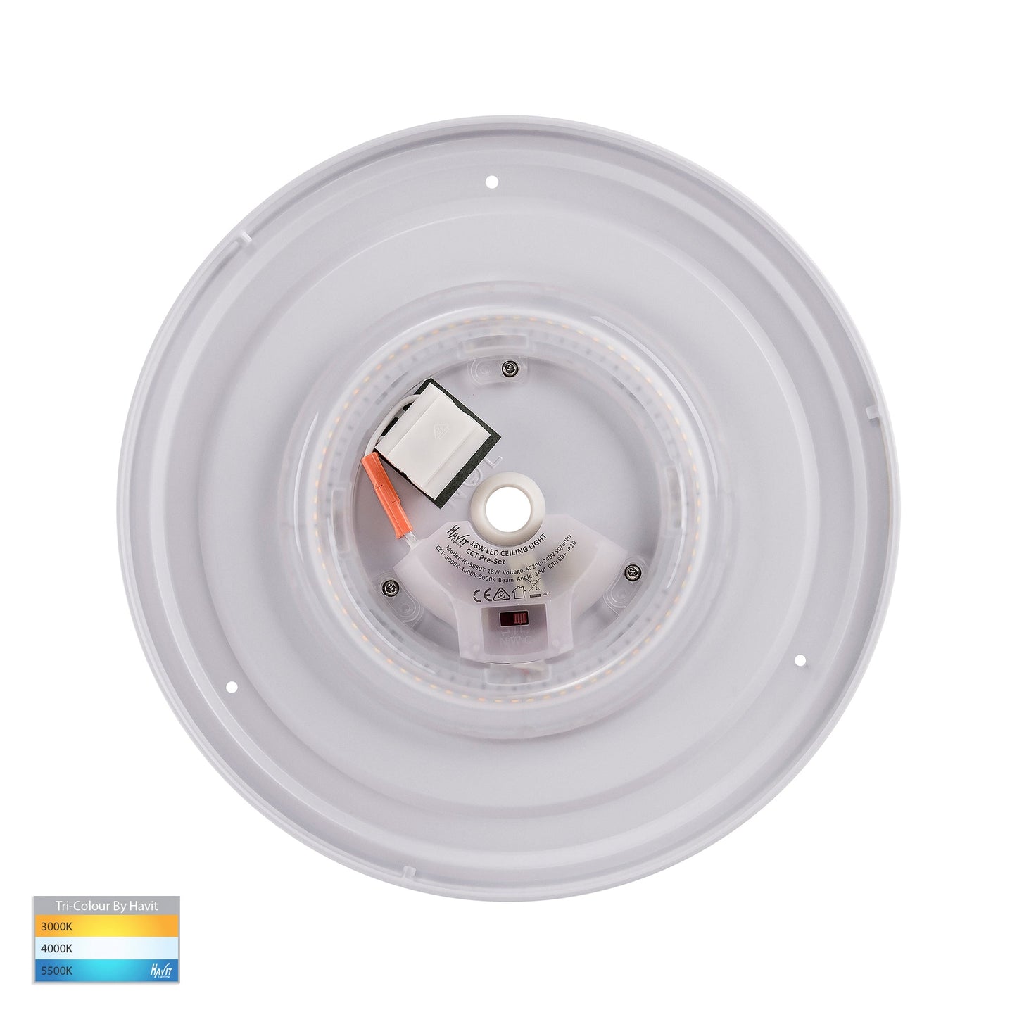 HV5888T-WHT - Ostron White 18w LED Ceiling Mounted Oyster Light