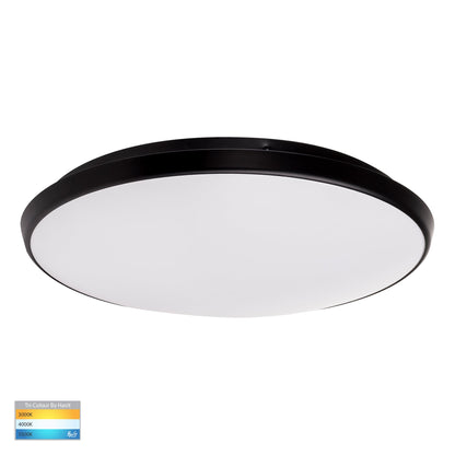 HV5889T-BLK - Ostron Black 28w LED Ceiling Mounted Oyster Light